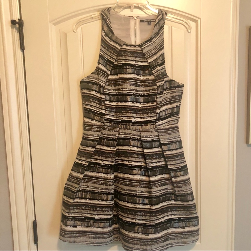 Gianni Bini black stripe cocktail dress, size M
